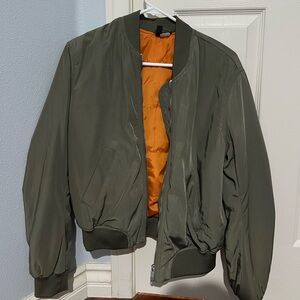 H&M Olive Bomber Jacket